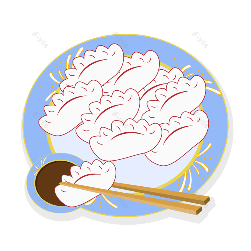 饺子图片,吃饺子元素,手绘PNG,冬天免抠素材